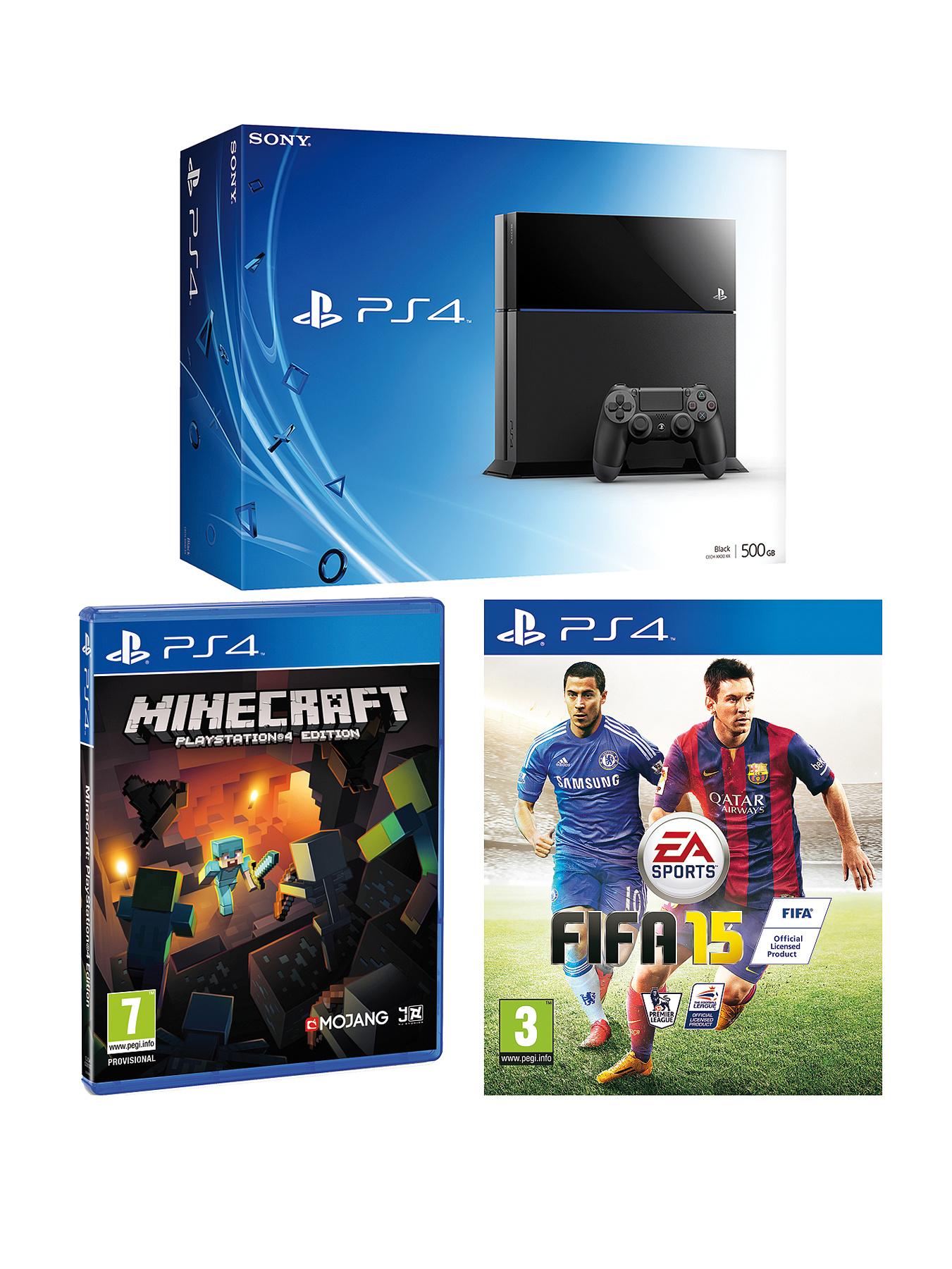 Console with FIFA 15 and Minecraft Console with FIFA 15 and Minecraft