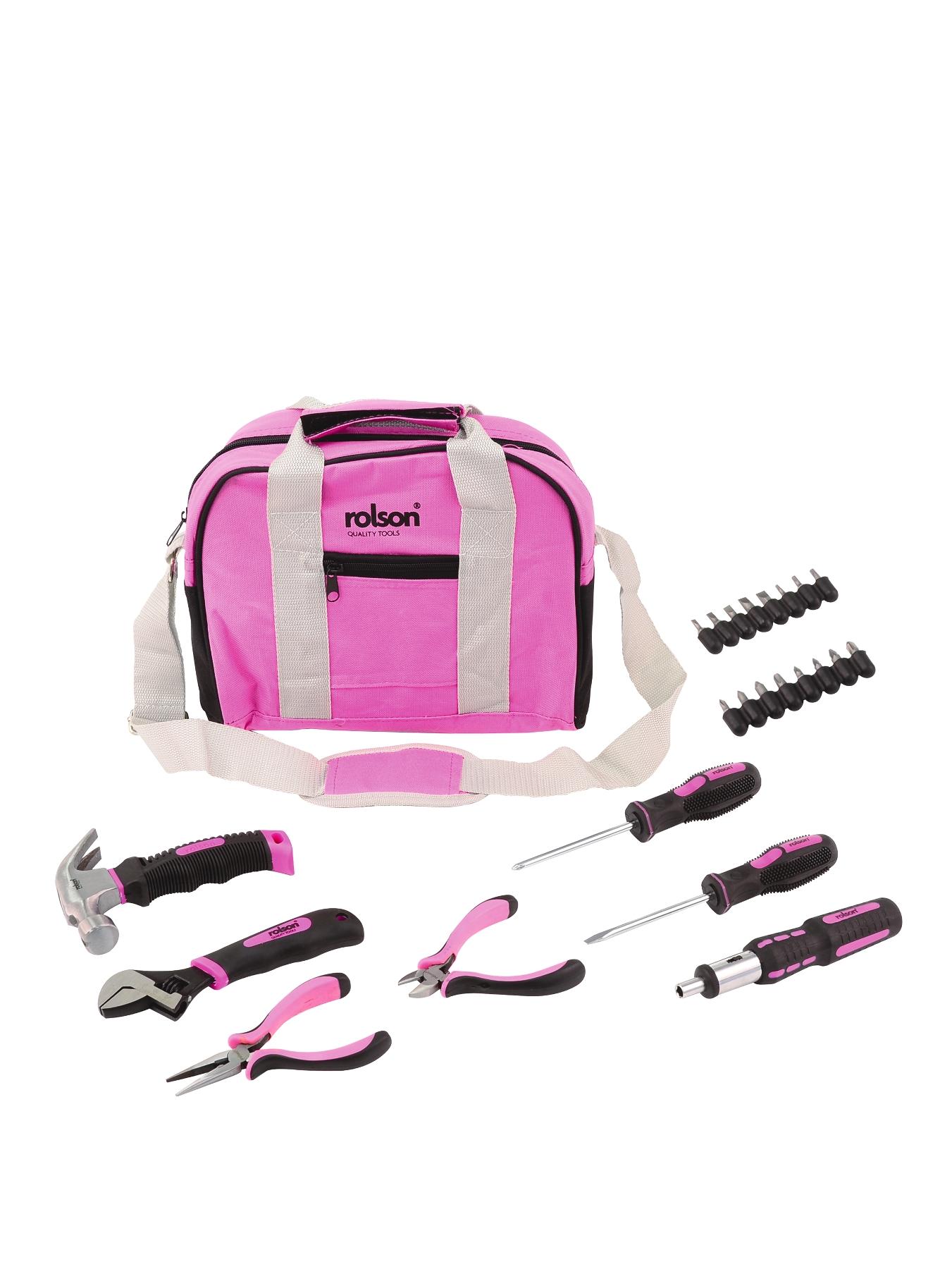25-Piece Pink Tool Bag Kit 25-Piece Pink Tool Bag Kit