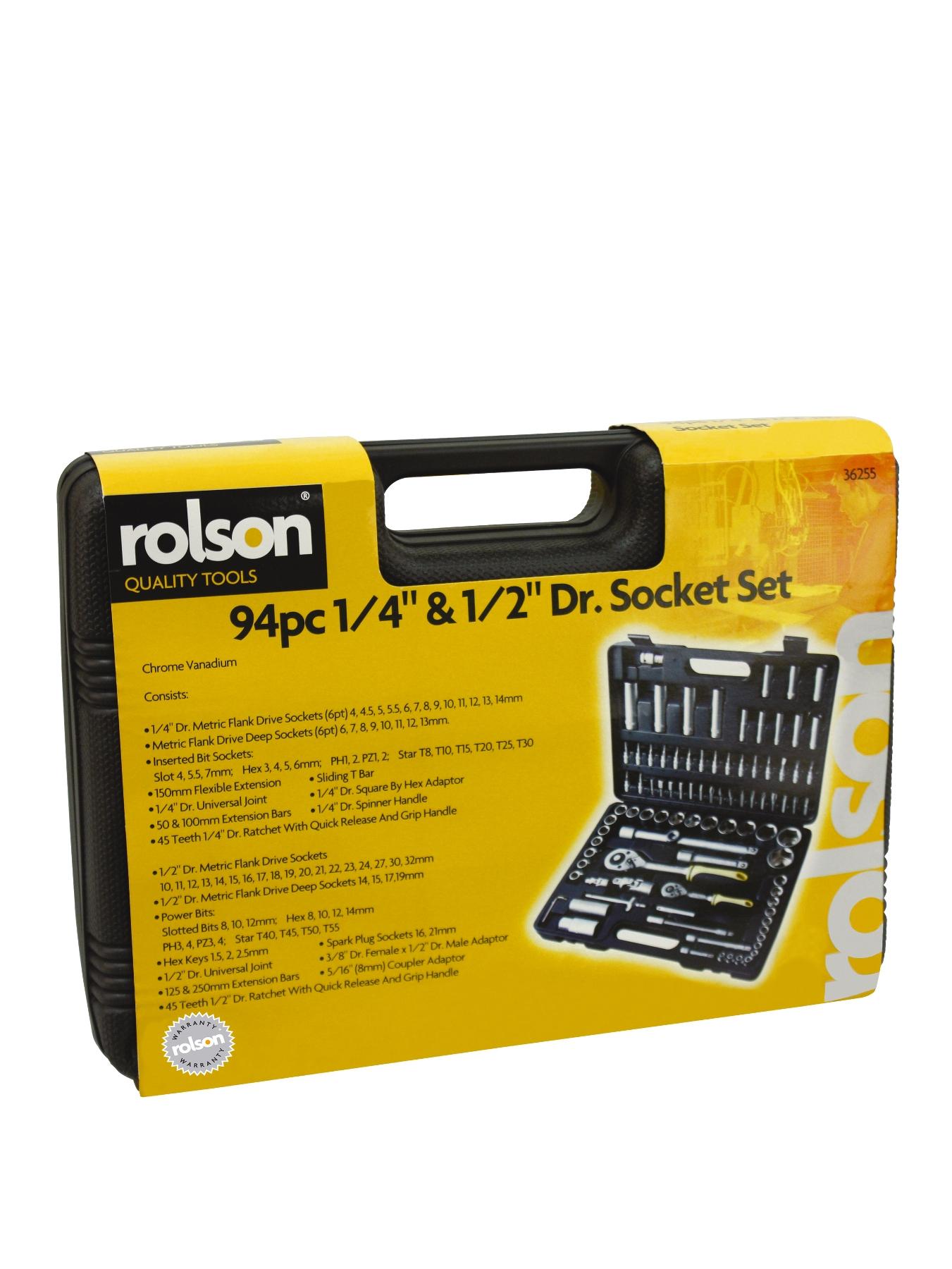 Drive Socket Set 1/4 inch and 1/2 inch (94-piece) Drive Socket Set 1/4 inch and 1/2 inch (94-piece)