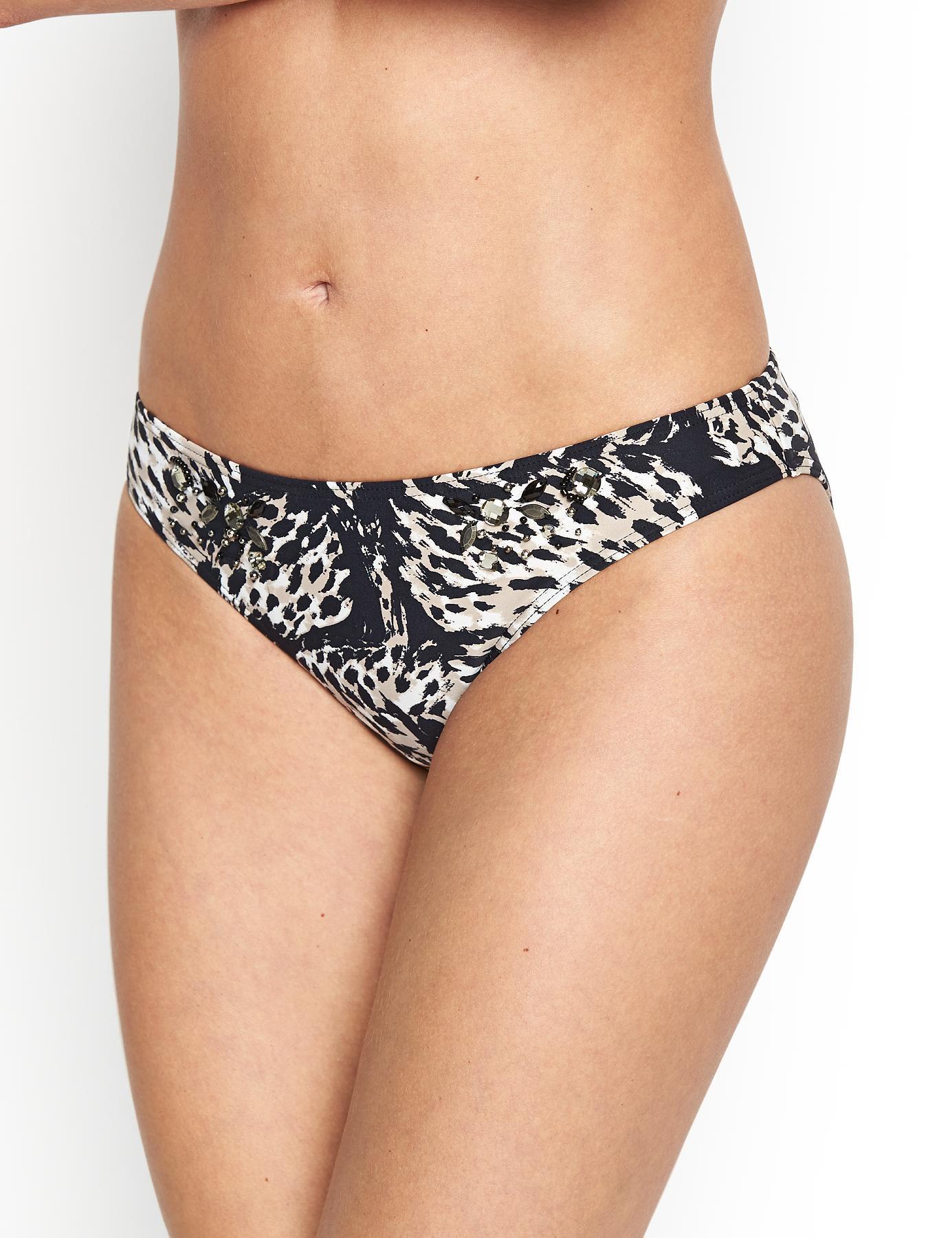 Premium Embellished Hipster Bikini Bottoms, Pink Premium Embellished Hipster Bikini Bottoms, Pink