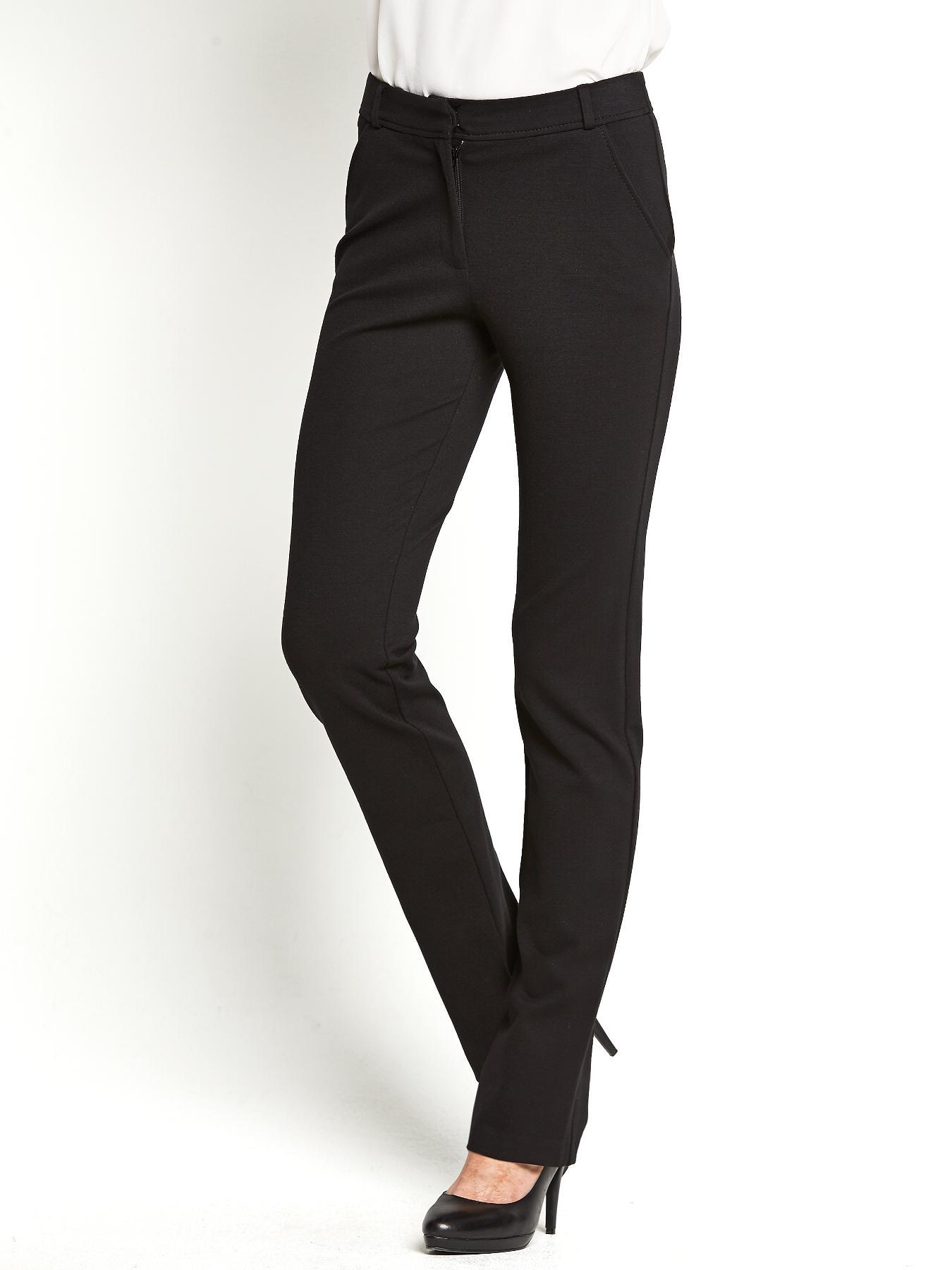 Petite Ponte Straight Trousers, Black Petite Ponte Straight Trousers, Black