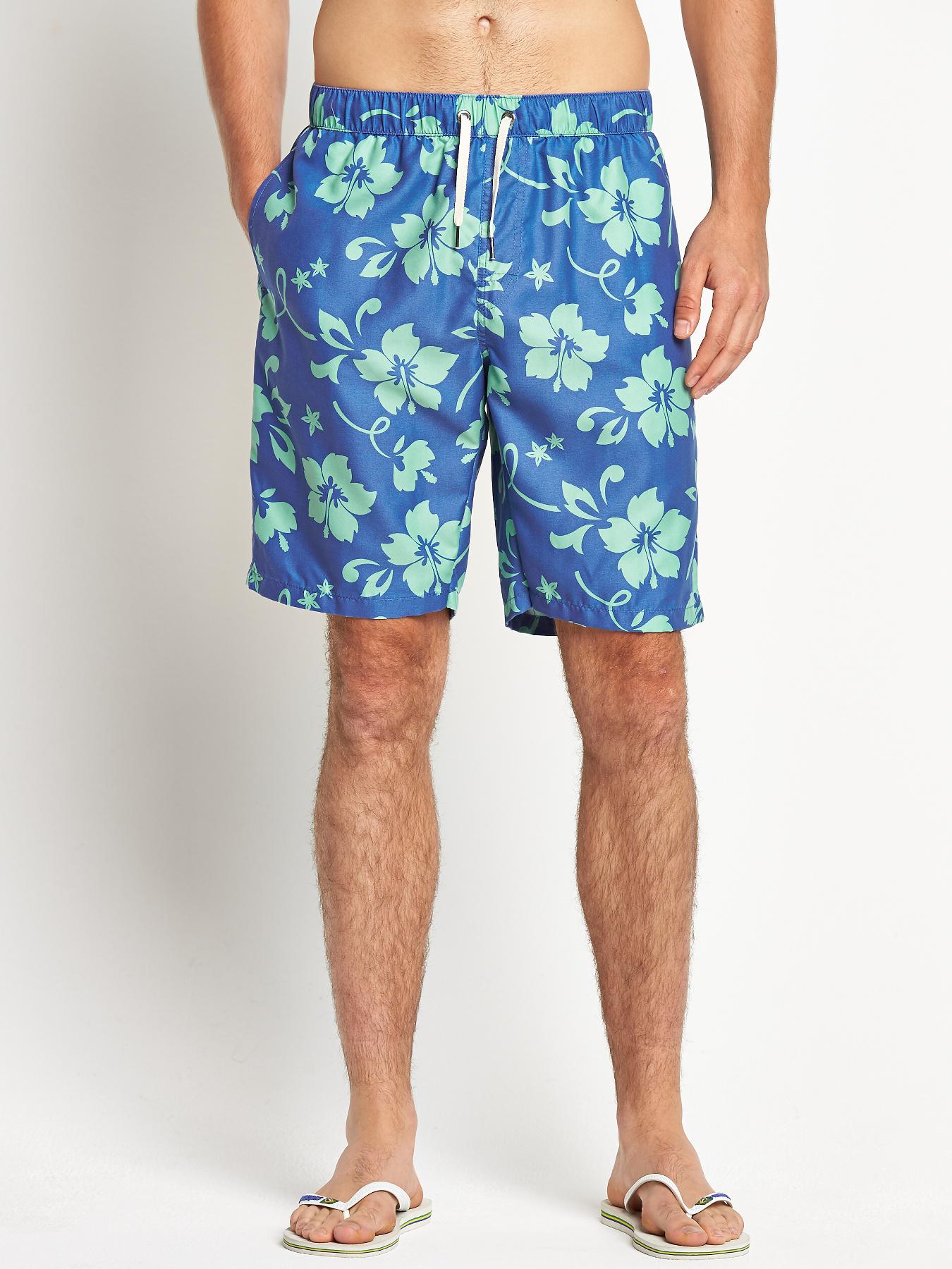 Mens Vintage Haloha Shorts, Blue,Green Mens Vintage Haloha Shorts, Blue,Green