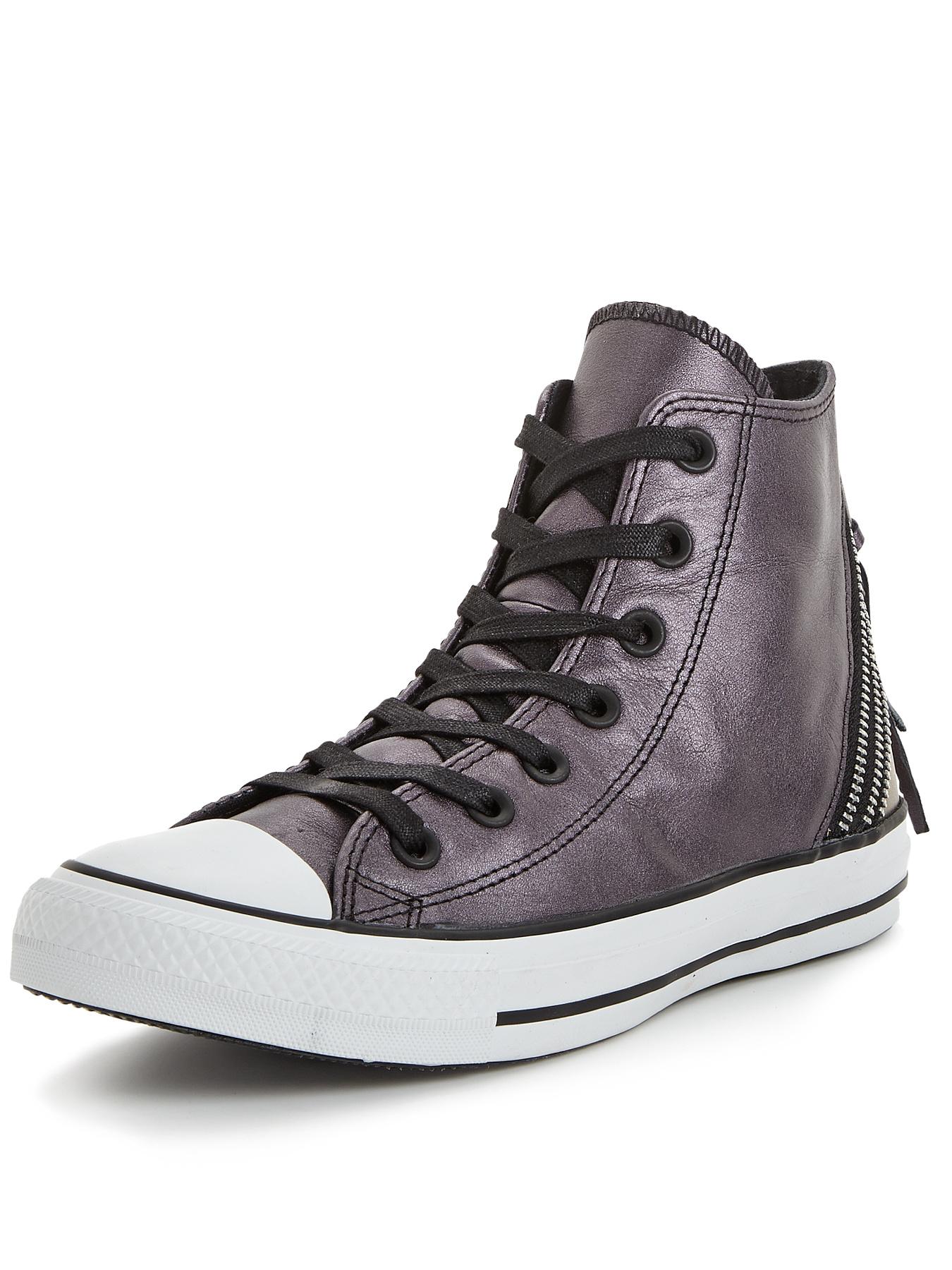Chuck Taylor All Star Colour Shift Leather Tri Zip Ox Plimsolls, Black Chuck Taylor All Star Colour Shift Leather Tri Zip Ox Plimsolls, Black