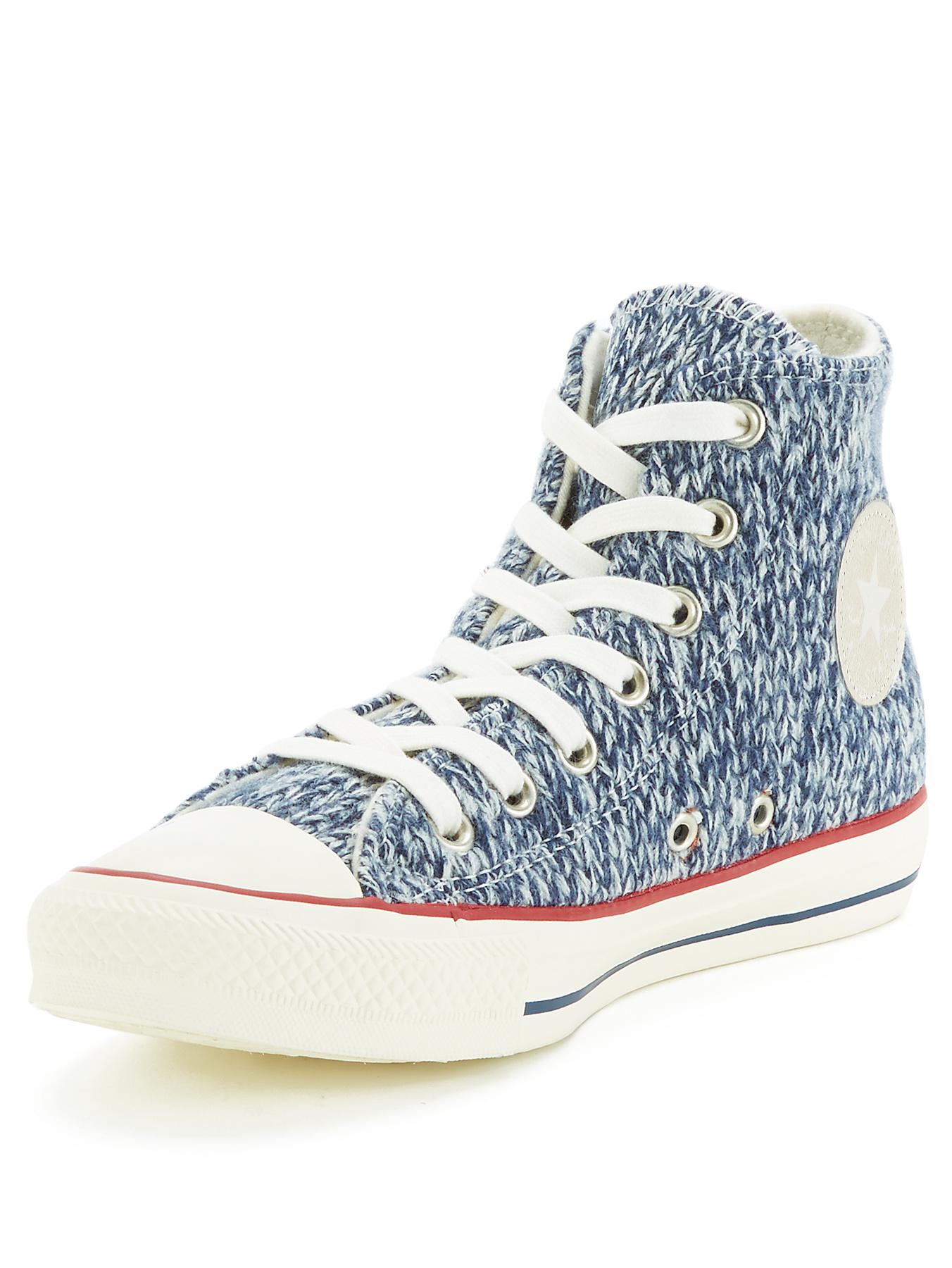 Chuck Taylor All Star Winter Knit Hi-Top Trainers - Navy, Navy Chuck Taylor All Star Winter Knit Hi-Top Trainers - Navy, Navy