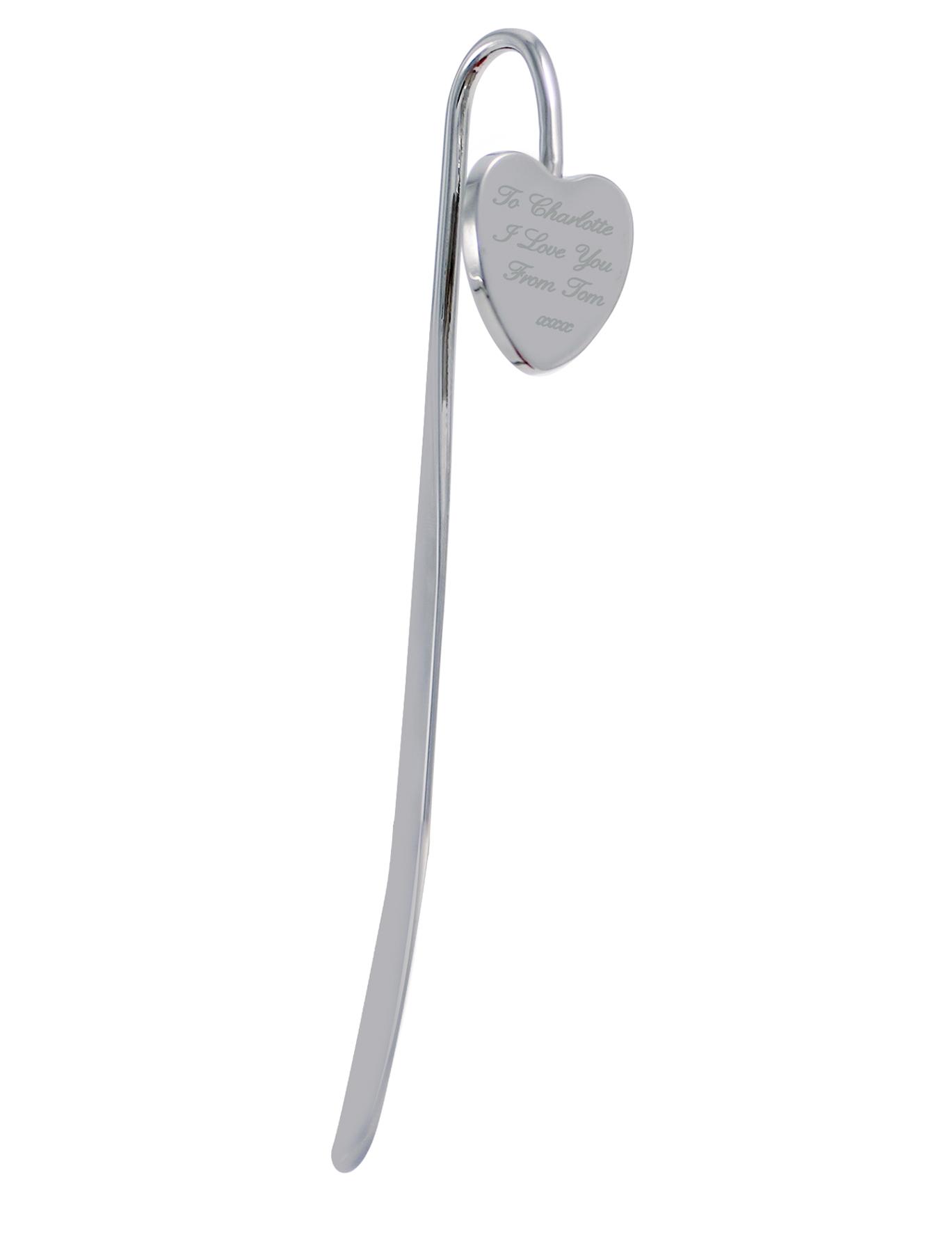 Personalised Silver Heart Bookmark Personalised Silver Heart Bookmark