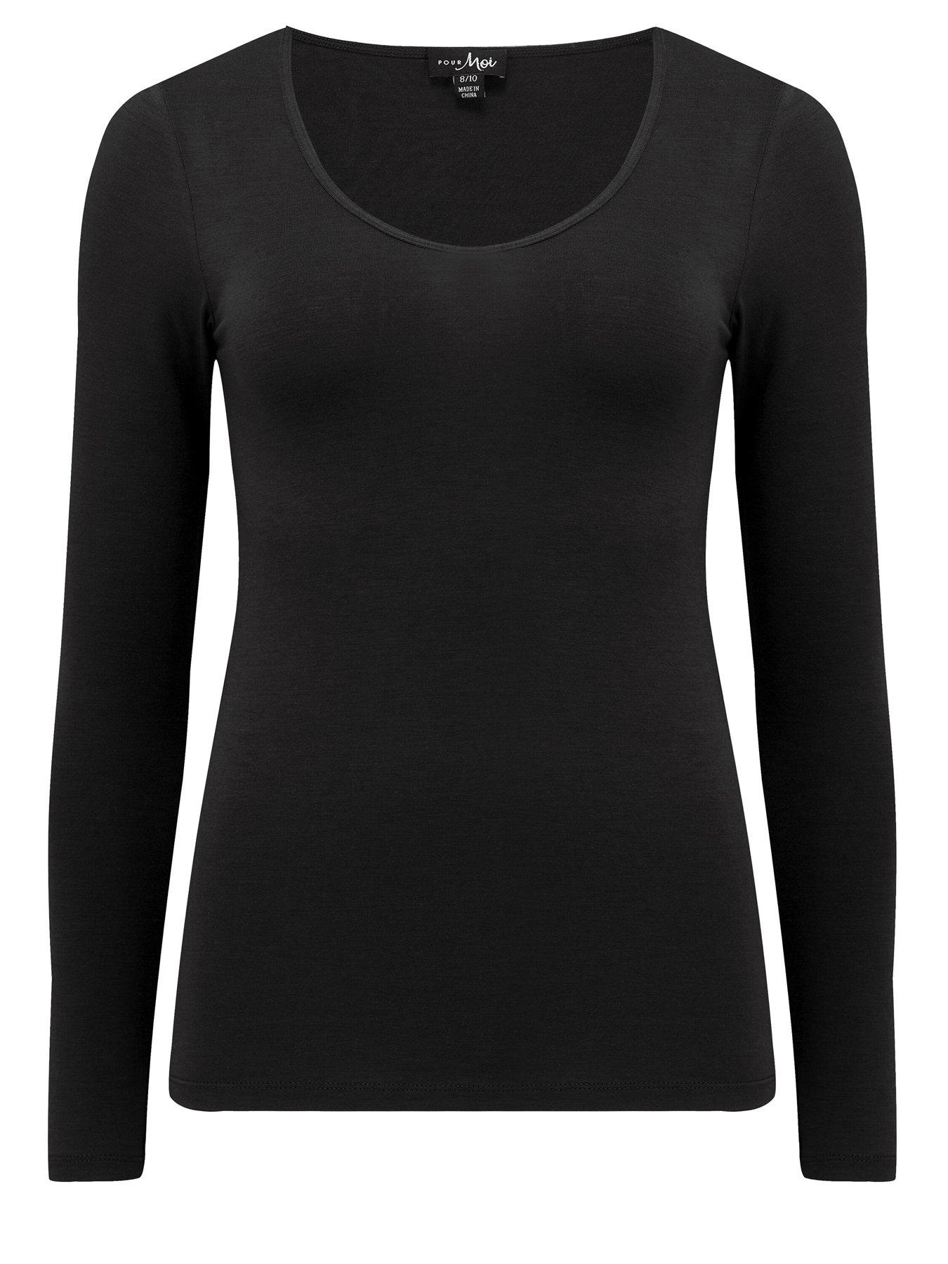 Image 3 of 4 of Pour Moi Second Skin Thermal Long Sleeve Top - Black