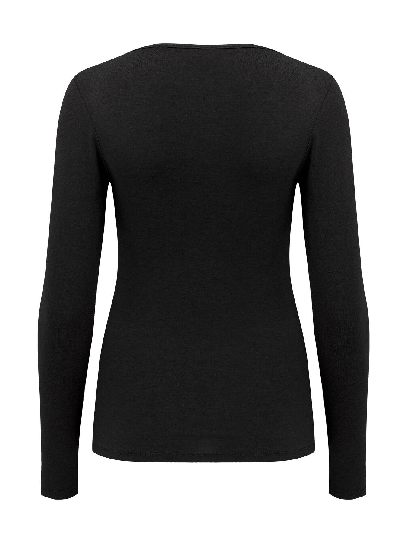 Image 4 of 4 of Pour Moi Second Skin Thermal Long Sleeve Top - Black