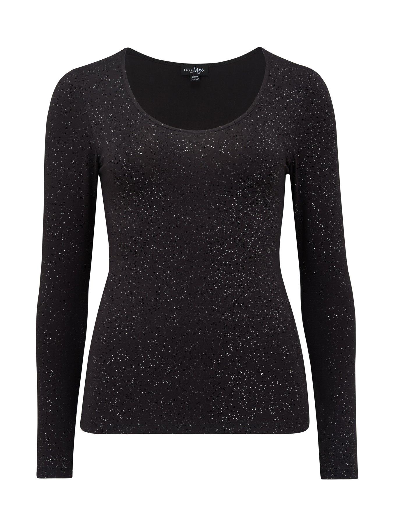  image of pour-moi-second-skin-thermal-long-sleeve-top-black