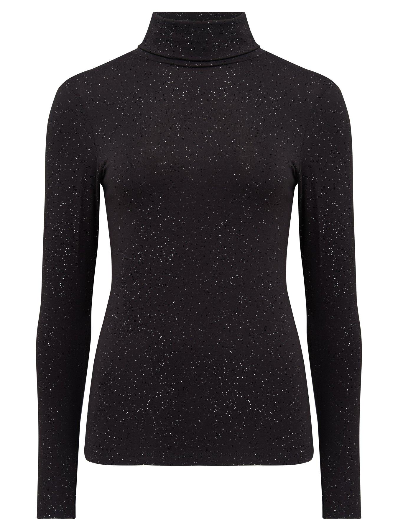 Second Skin Thermal Roll Neck Top - Black/Multi