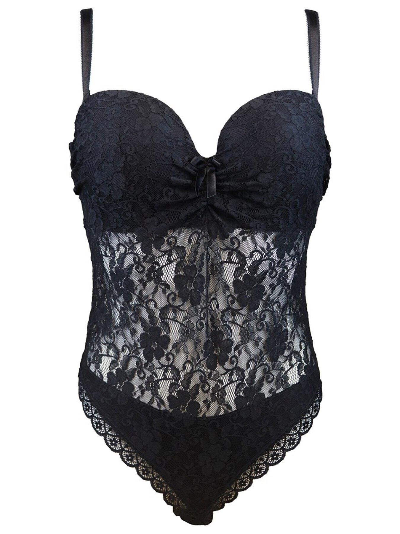 Image 3 of 4 of Pour Moi Rebel Strapless Padded Underwired Body - Black