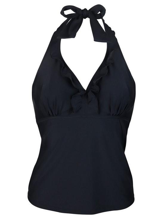 outfit image of pour-moi-splash-underwired-tankini-top-black