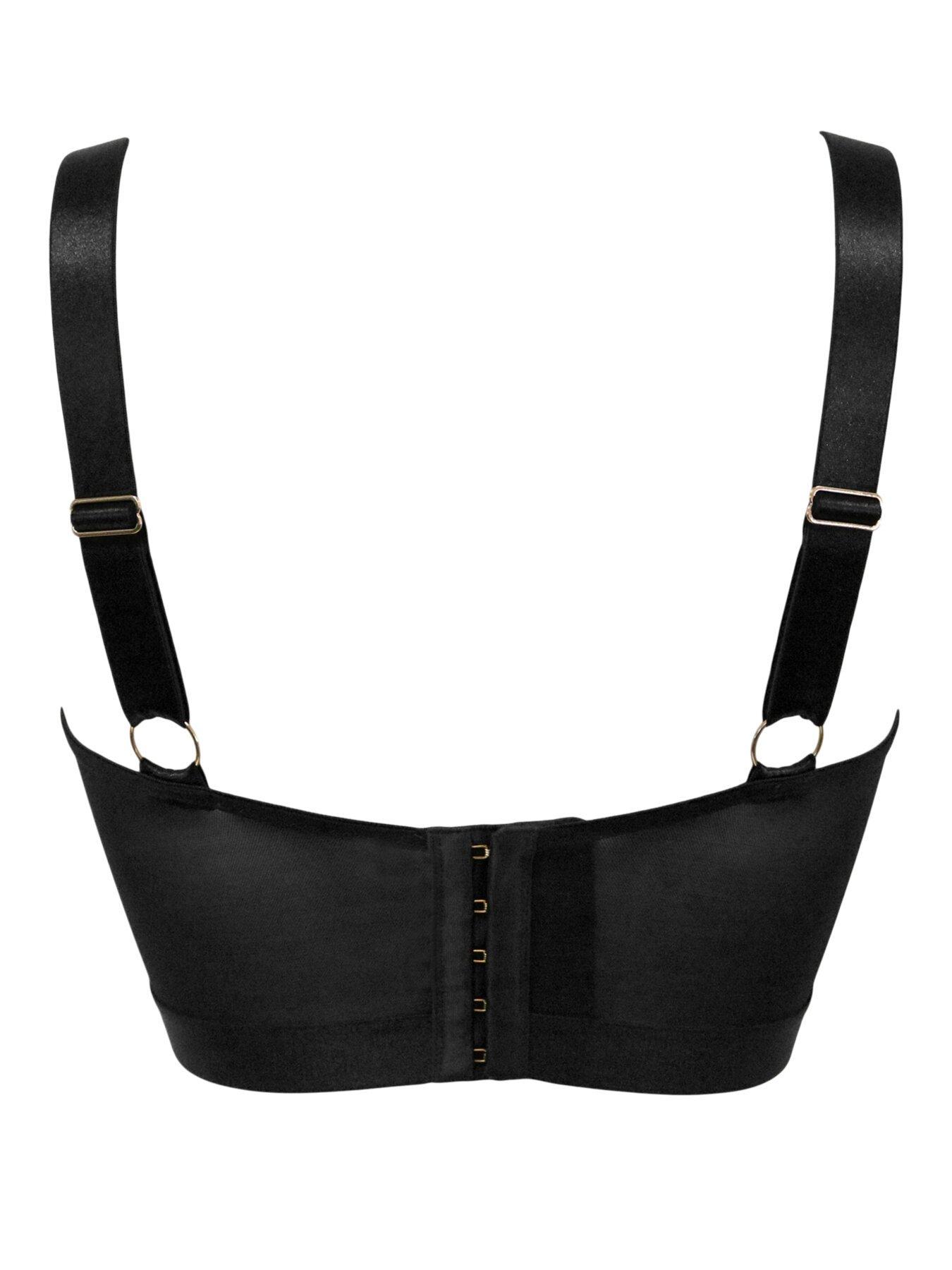 Image 4 of 4 of Pour Moi India Embroidery Underwired Bustier - Black/White