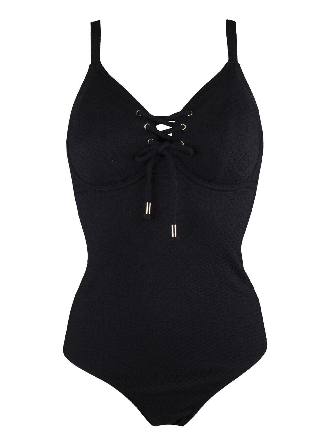  image of pour-moi-sol-beach-underwired-rope-swimsuit-black