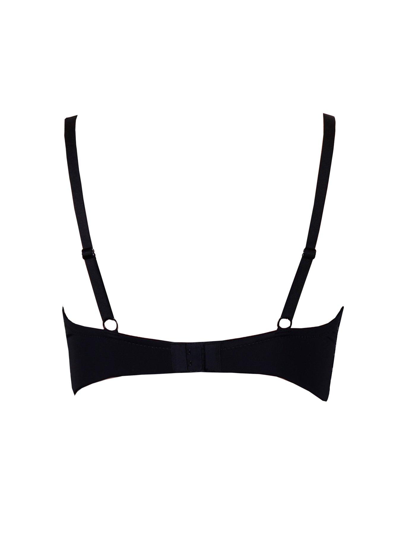  image of pour-moi-romance-moulded-plunge-push-up-bra-black