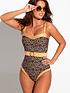  image of pour-moi-casablanca-removable-straps-belted-control-swimsuit-multi
