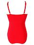  image of pour-moi-ruched-pleated-control-swimsuit-red