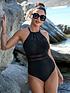  image of pour-moi-beach-bound-high-neck-swimsuit-black