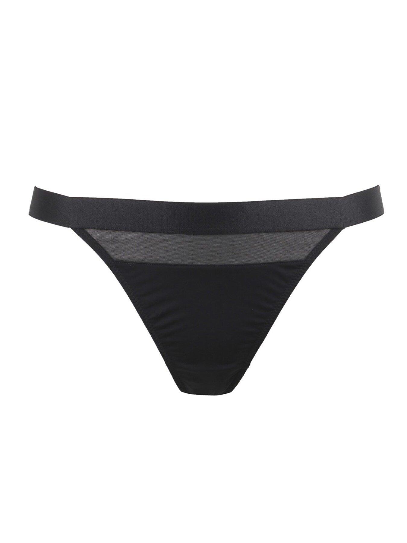For Your Eyes Only Crotchless Thong, Black