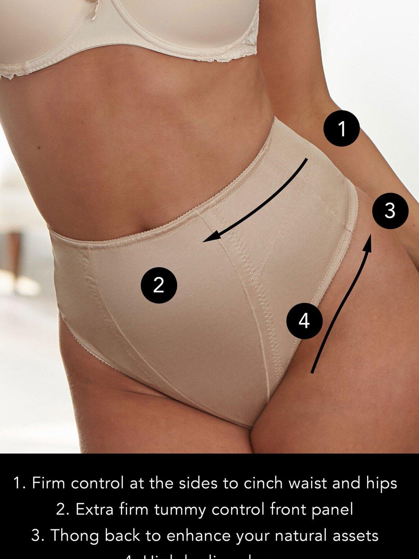 Image 3 of 3 of Pour Moi Hourglass Firm Control Thong - Nude