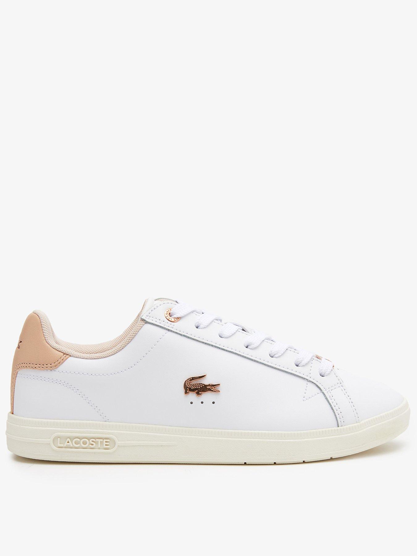 White lacoste shop ladies trainers