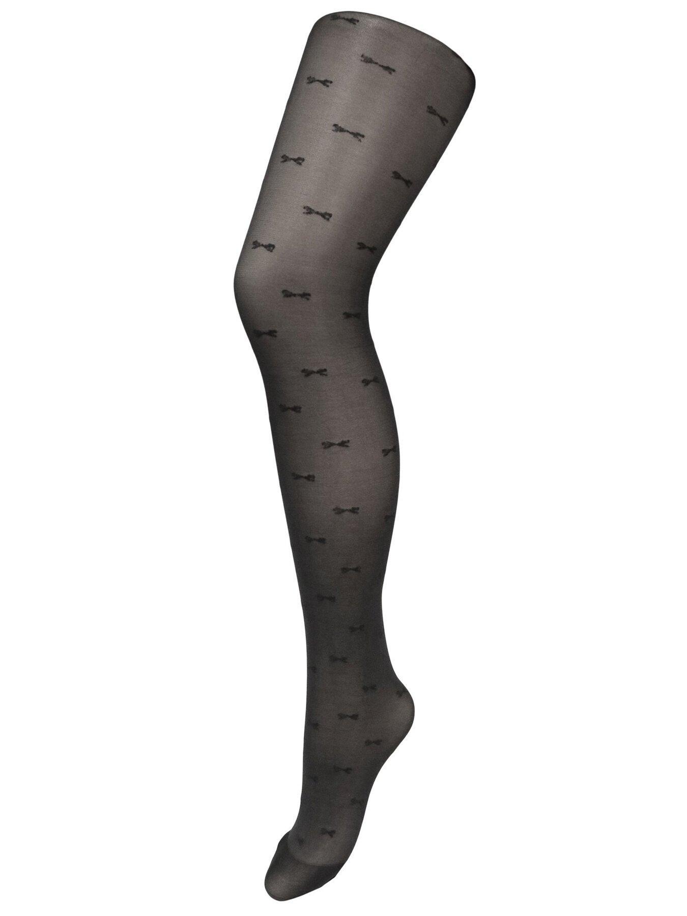Image 2 of 2 of Pour Moi Bow Luxe Pattern 20 Denier Tights - Black