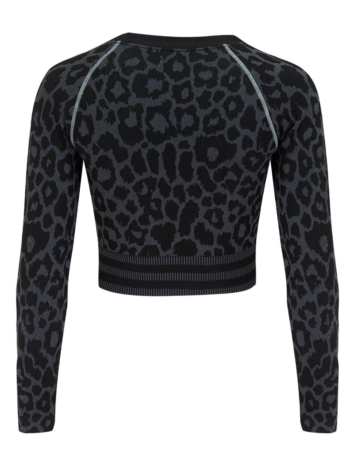  image of pour-moi-energy-seamless-leopard-long-sleeve-crop-top