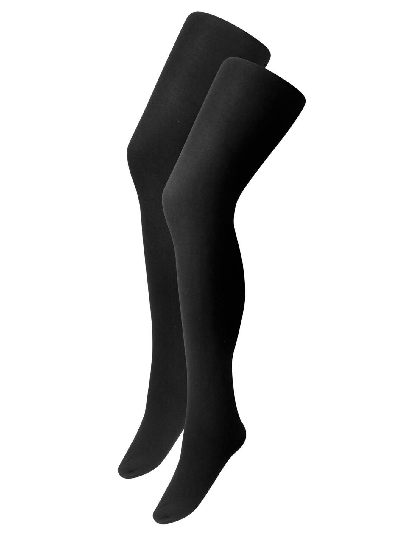  image of pour-moi-2-pack-silhouette-velvet-touch-50-denier-tights-black