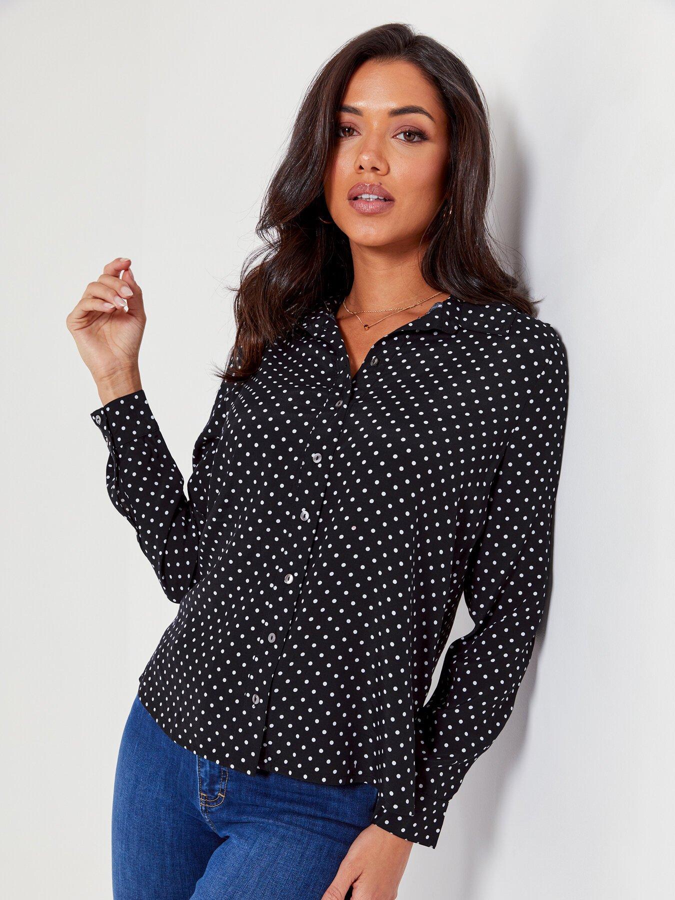 undefined Kelly Woven Fitted Shirt - Black/White
