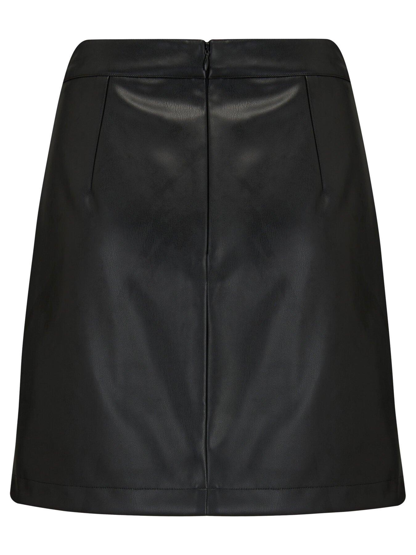  image of pour-moi-ella-faux-leather-zip-front-mini-skirt
