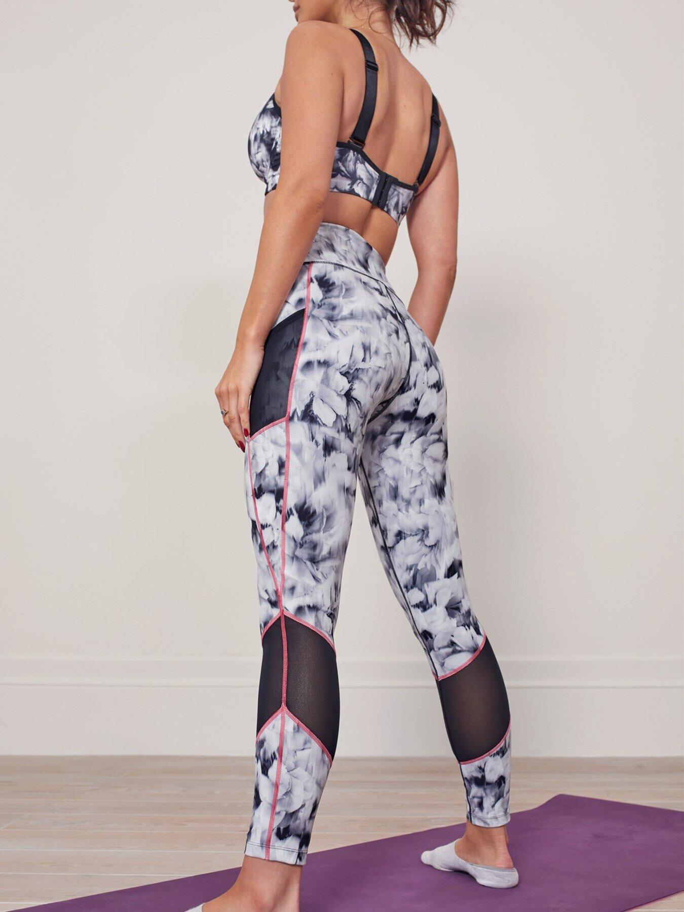 Image 2 of 4 of Pour Moi Energy Printed Mesh Panel Legging - Black/White