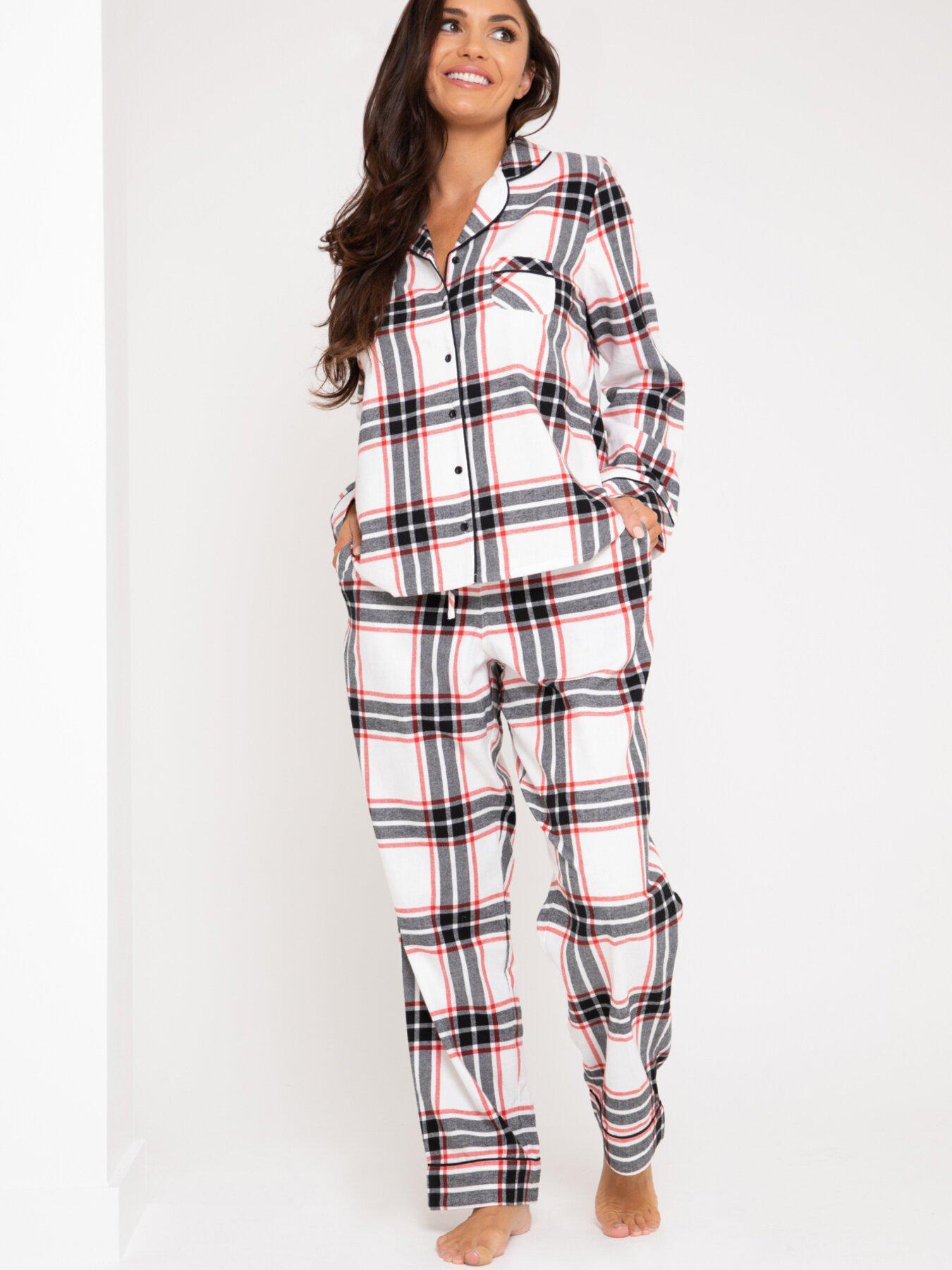 pour-moi-cosy-check-pyjama-set-whitemulti