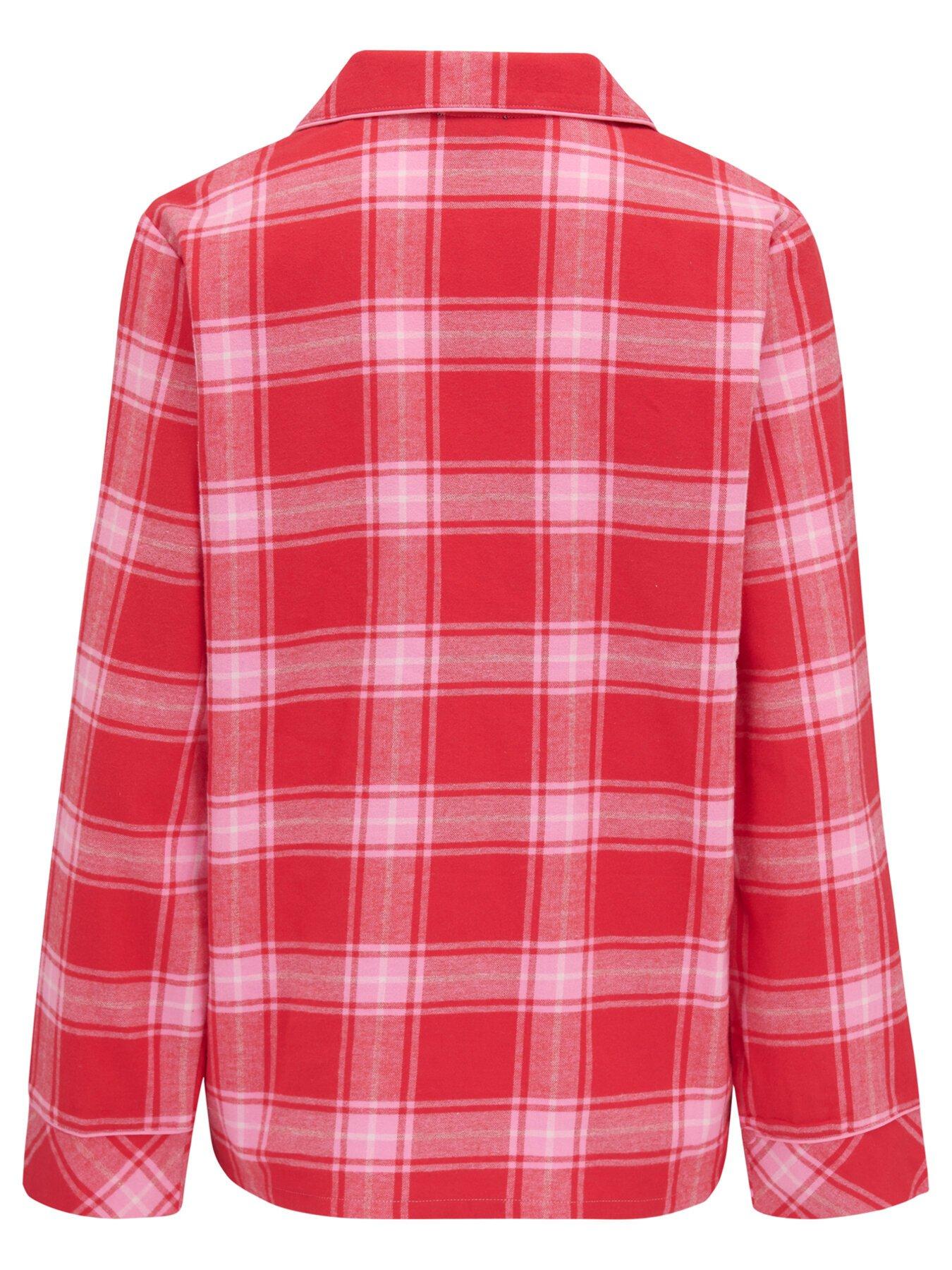  image of pour-moi-cosy-check-pyjama-set-red