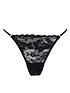  image of pour-moi-for-your-eyes-only-crotchless-thong-black