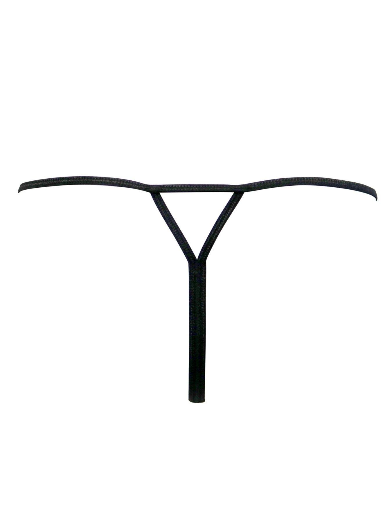 Image 4 of 4 of Pour Moi For Your Eyes Only Crotchless Thong - Black