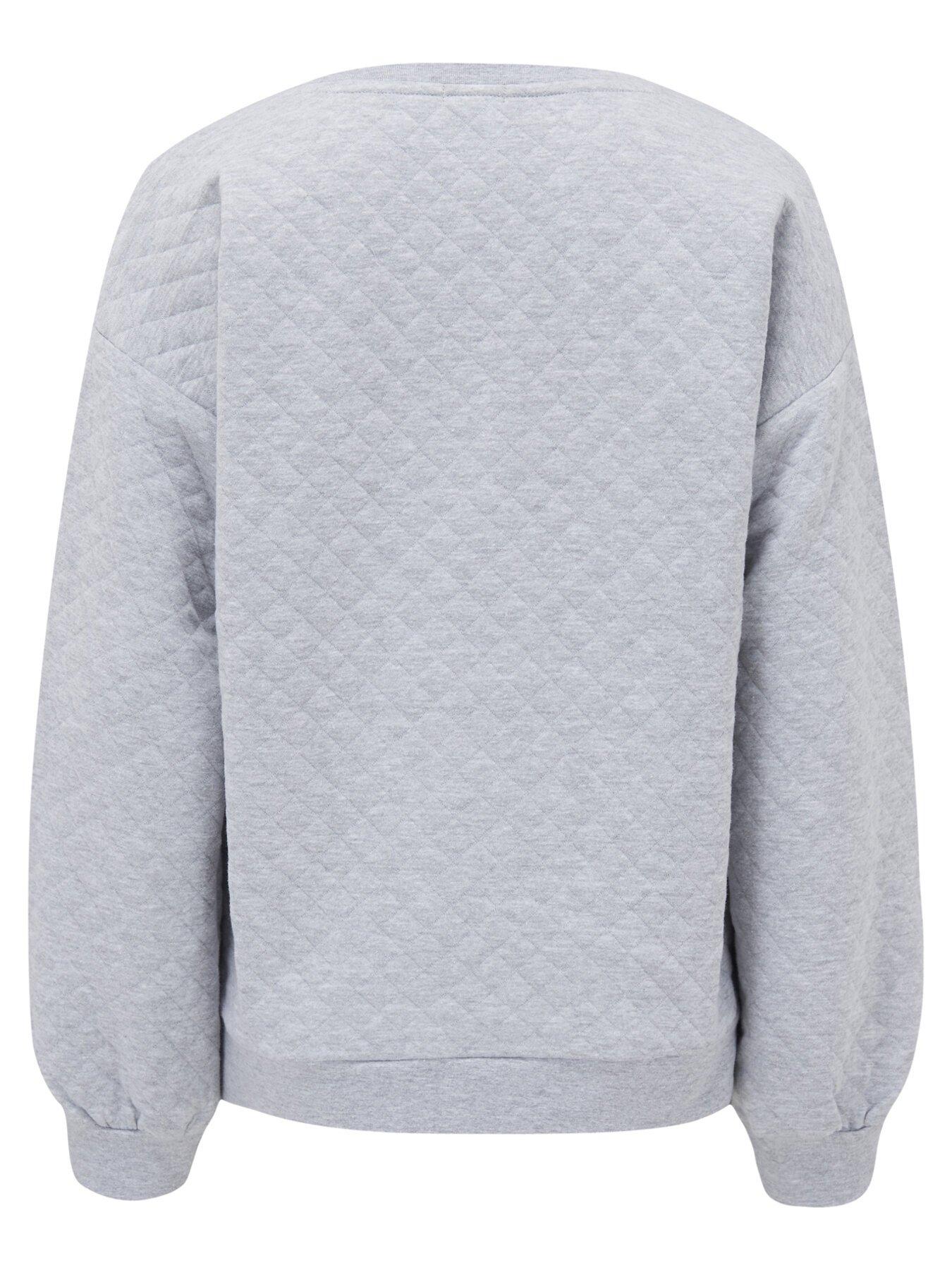 Image 4 of 5 of Pour Moi Quilted Lounge Sweatshirt &amp; Jogger Co-Ord Set - Grey