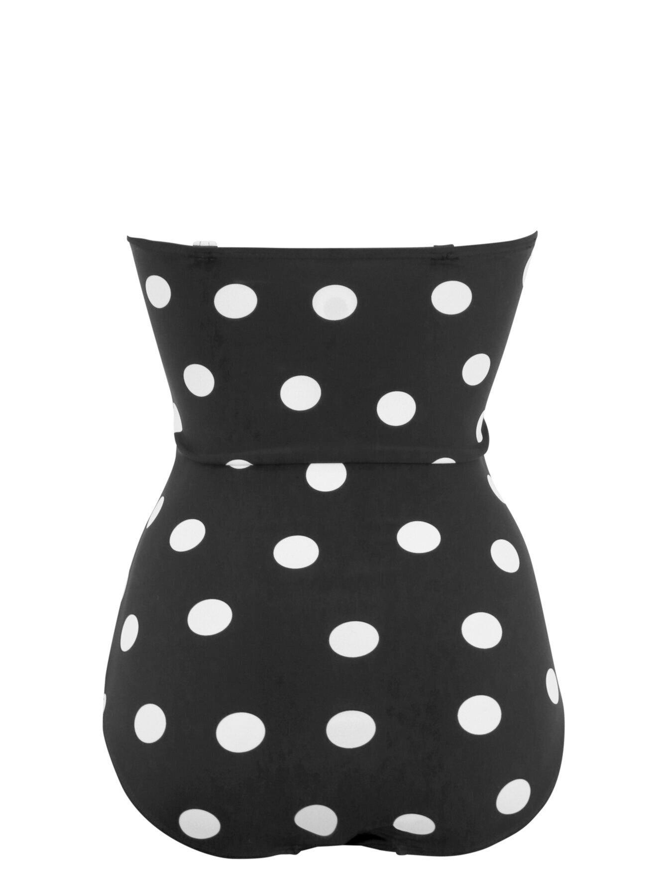 Pour Moi Santa Monica Strapless Tummy Control Swimsuit Black/White