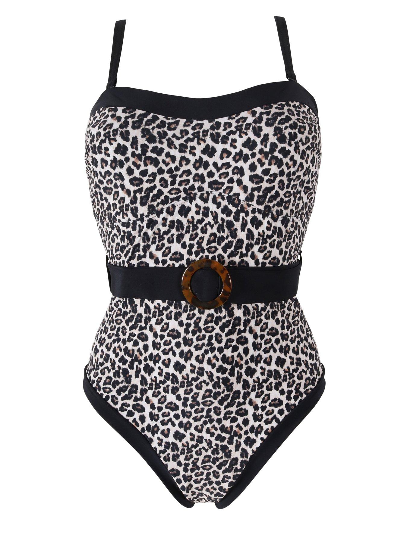 Image 3 of 4 of Pour Moi Removable Straps Belted Tummy Control Swimsuit - Multi