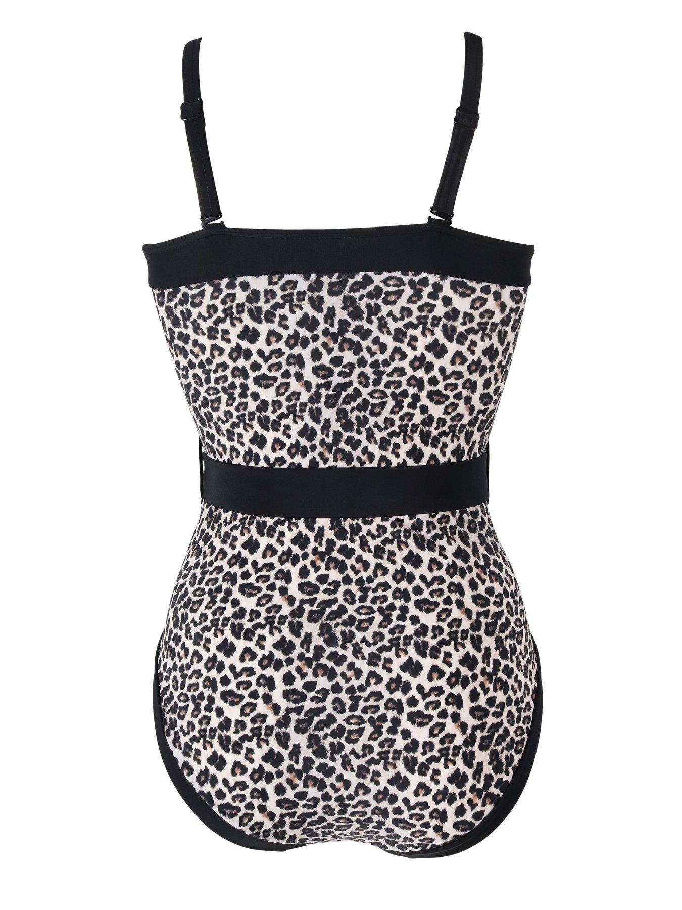 Image 4 of 4 of Pour Moi Removable Straps Belted Tummy Control Swimsuit - Multi