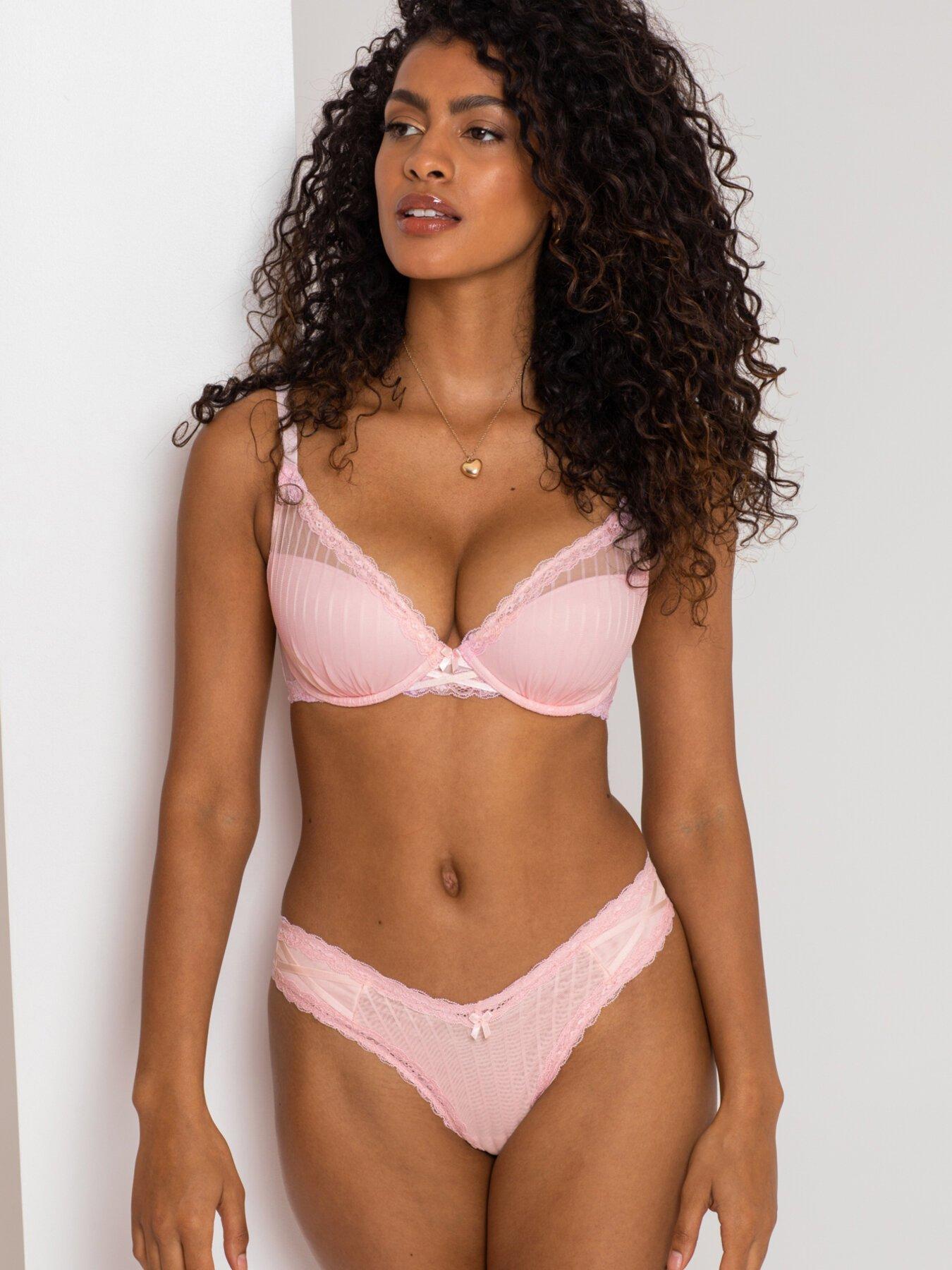 undefined Luxe Linear V-Shaped Brazilian Brief - Light Pink