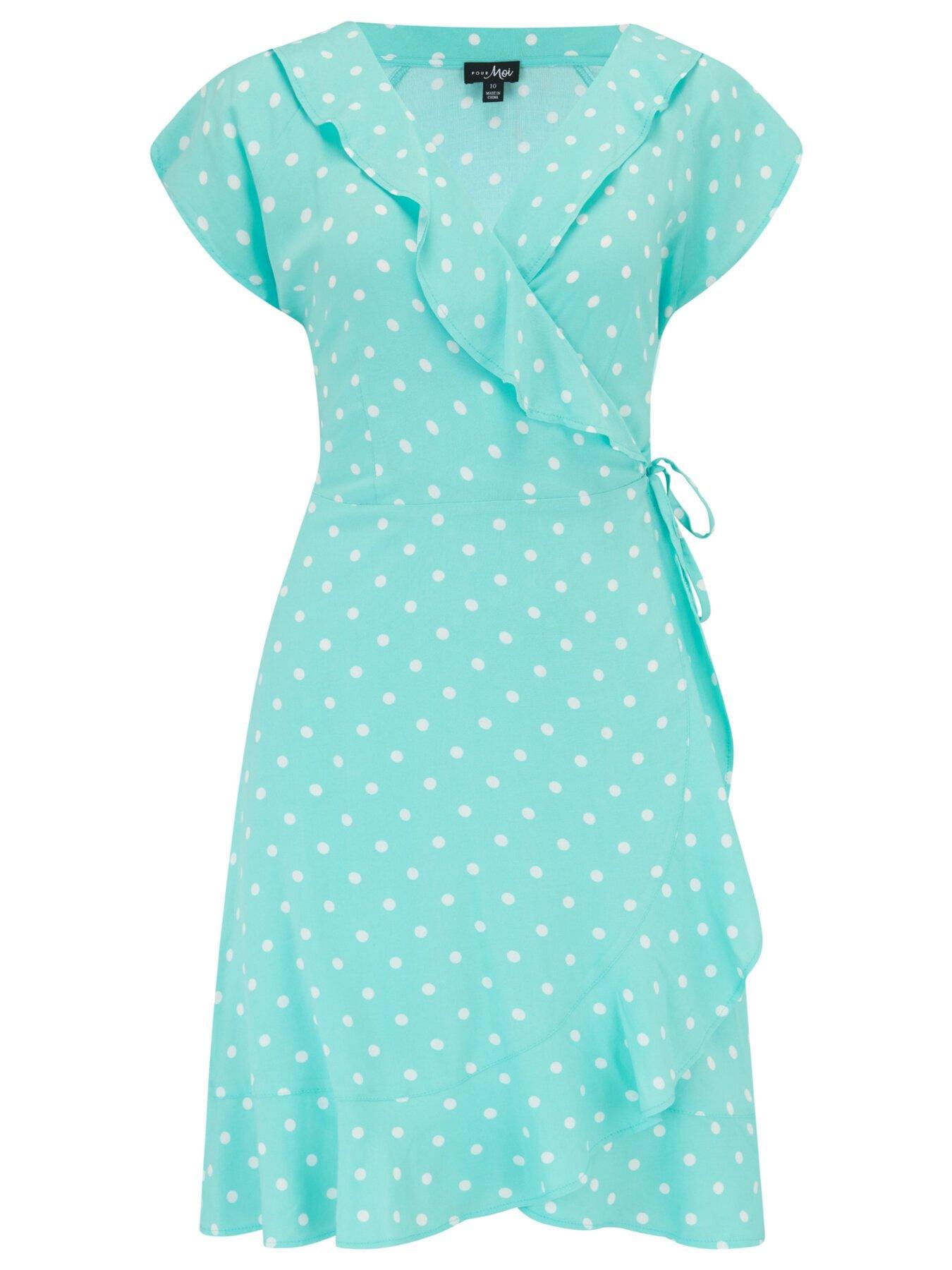  image of pour-moi-wovennbspfrill-wrap-dress-print-multi
