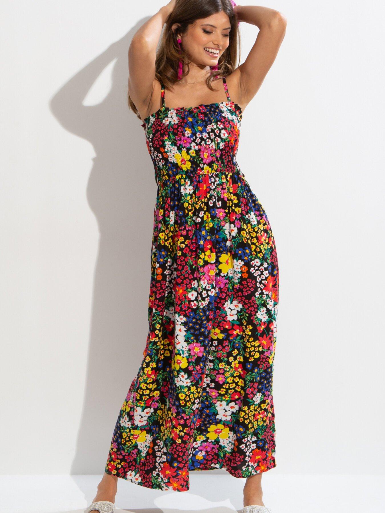  image of pour-moi-removable-straps-shirred-bodice-maxi-dress-blackmulti