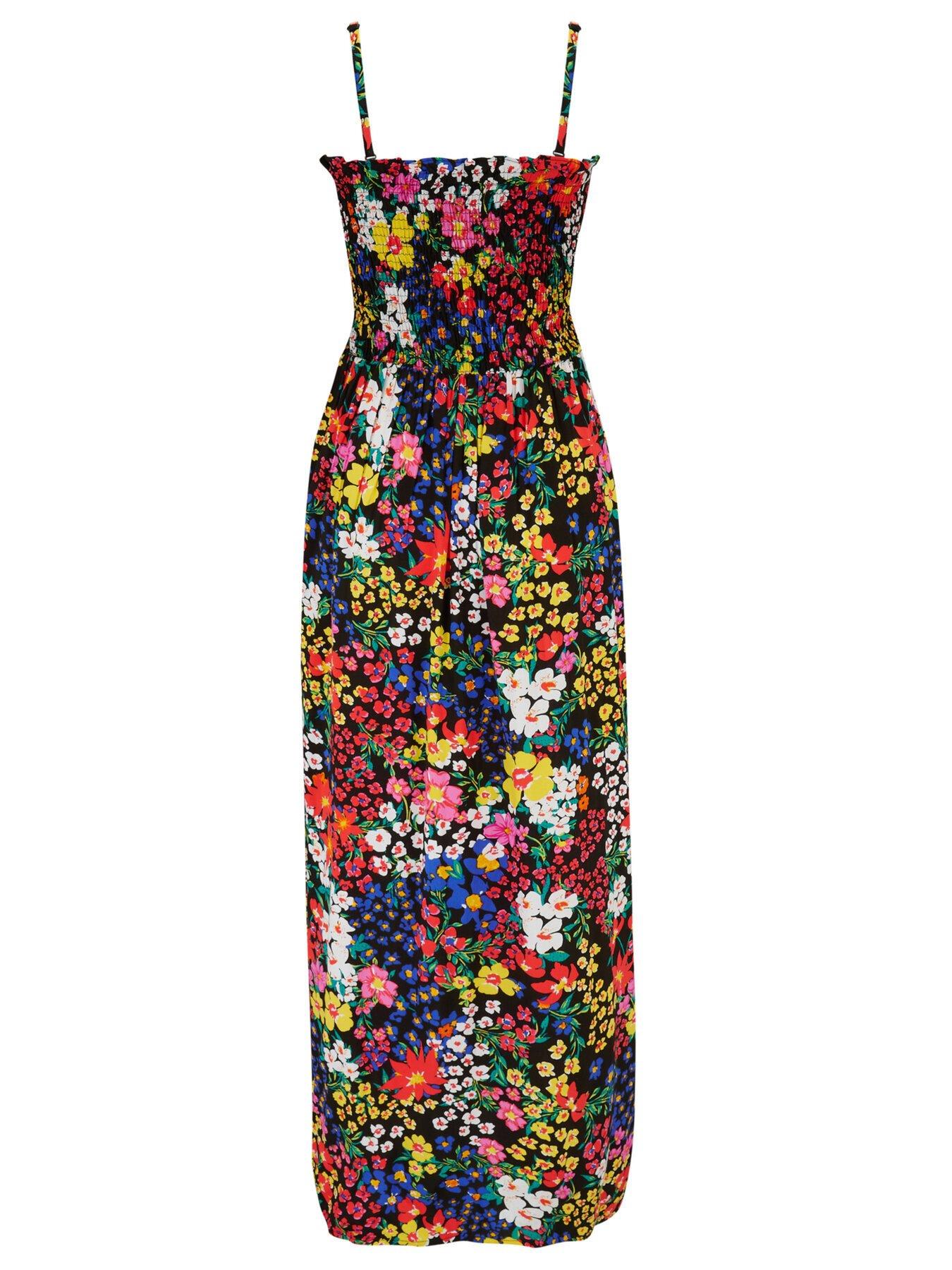  image of pour-moi-removable-straps-shirred-bodice-maxi-dress-blackmulti