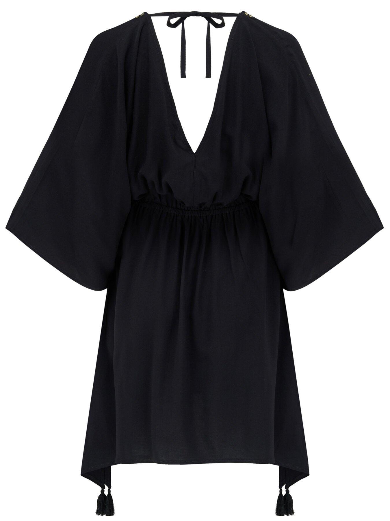  image of pour-moi-hot-fix-stud-tassel-trim-kaftan-multi