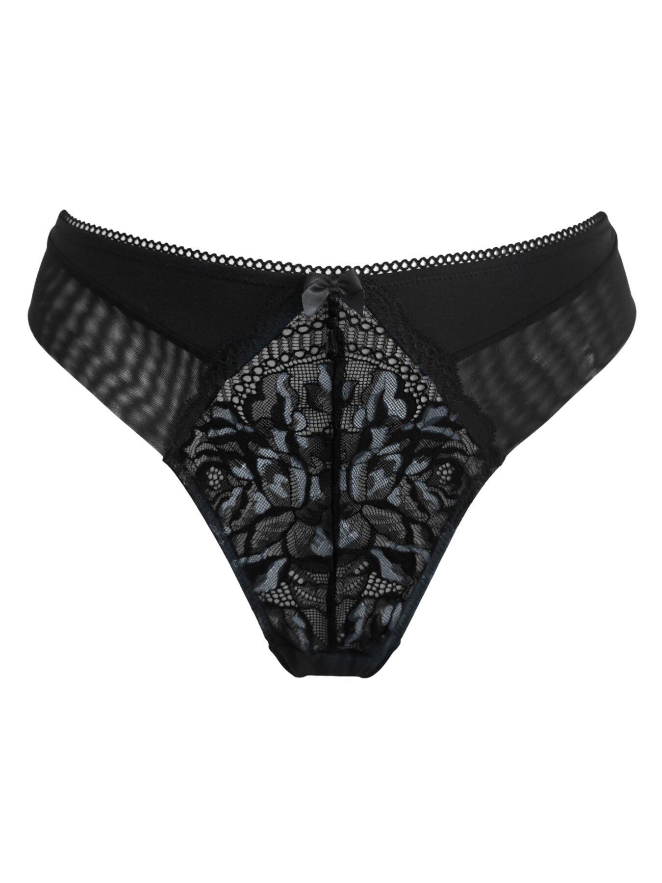 Image 3 of 4 of Pour Moi Ooo La La Thong - Black/Grey