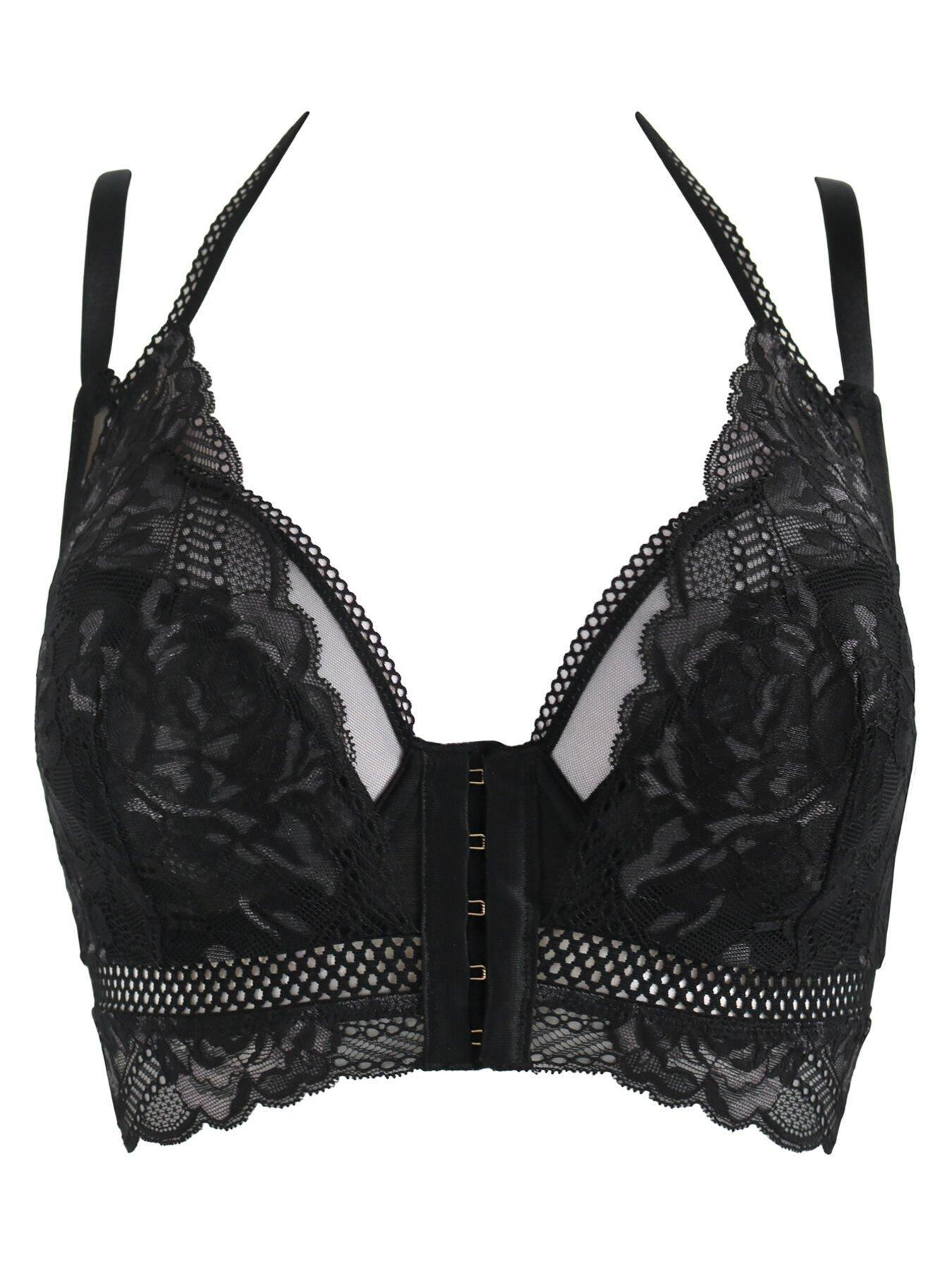  image of pour-moi-ooo-la-la-front-fastening-bralette-blackgrey