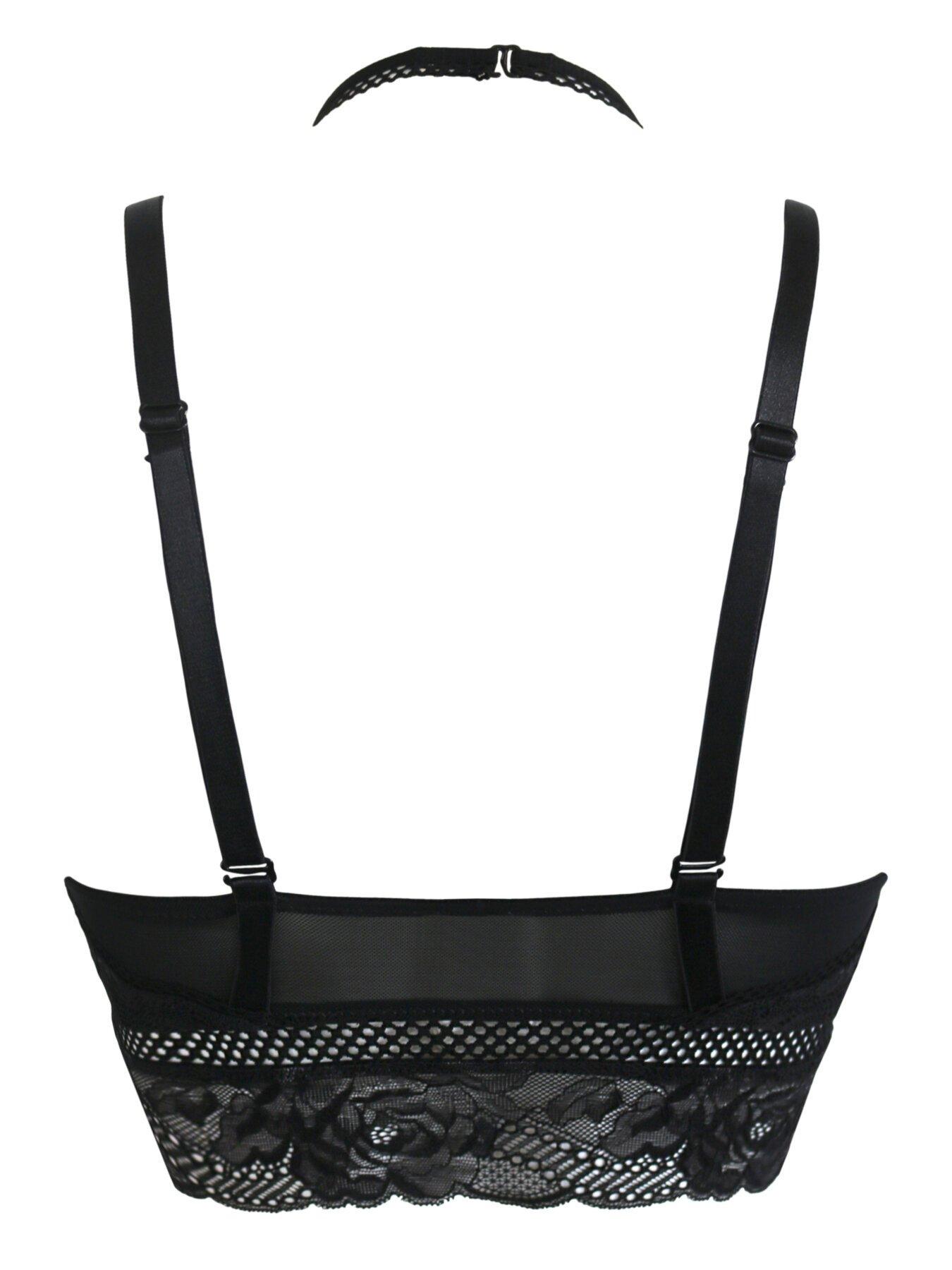  image of pour-moi-ooo-la-la-front-fastening-bralette-blackgrey