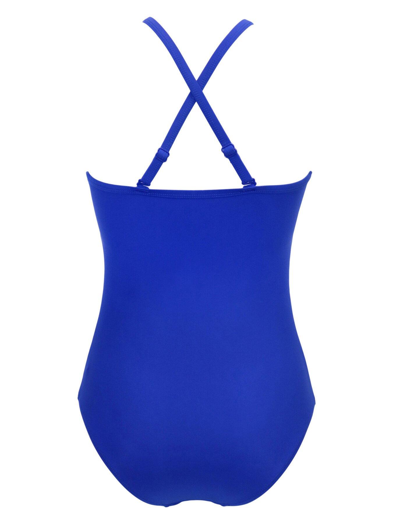 Image 4 of 4 of Pour Moi Beach Bound High Neck Swimsuit - Blue