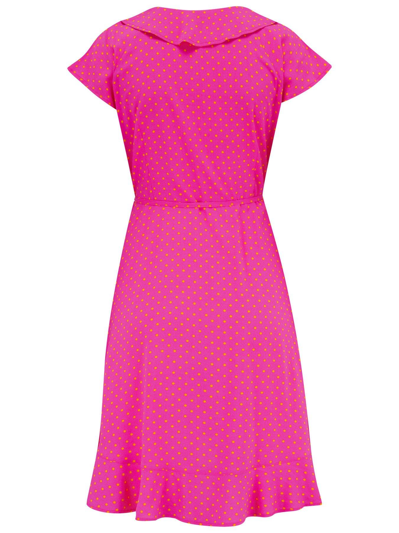  image of pour-moi-woven-frill-wrap-dress-multi