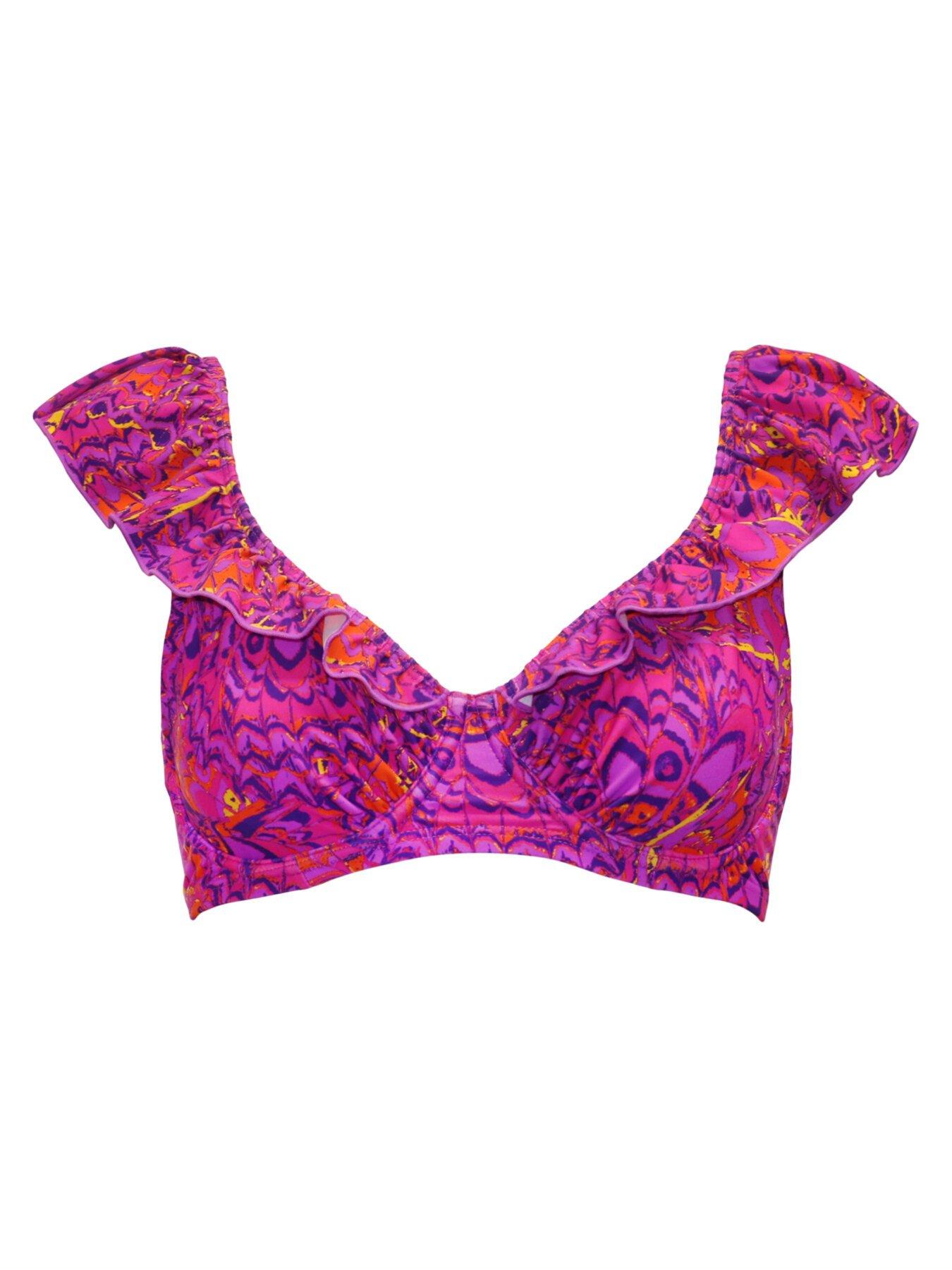 Image 3 of 4 of Pour Moi Bermuda Underwired Non-Padded Frill Top - Multi