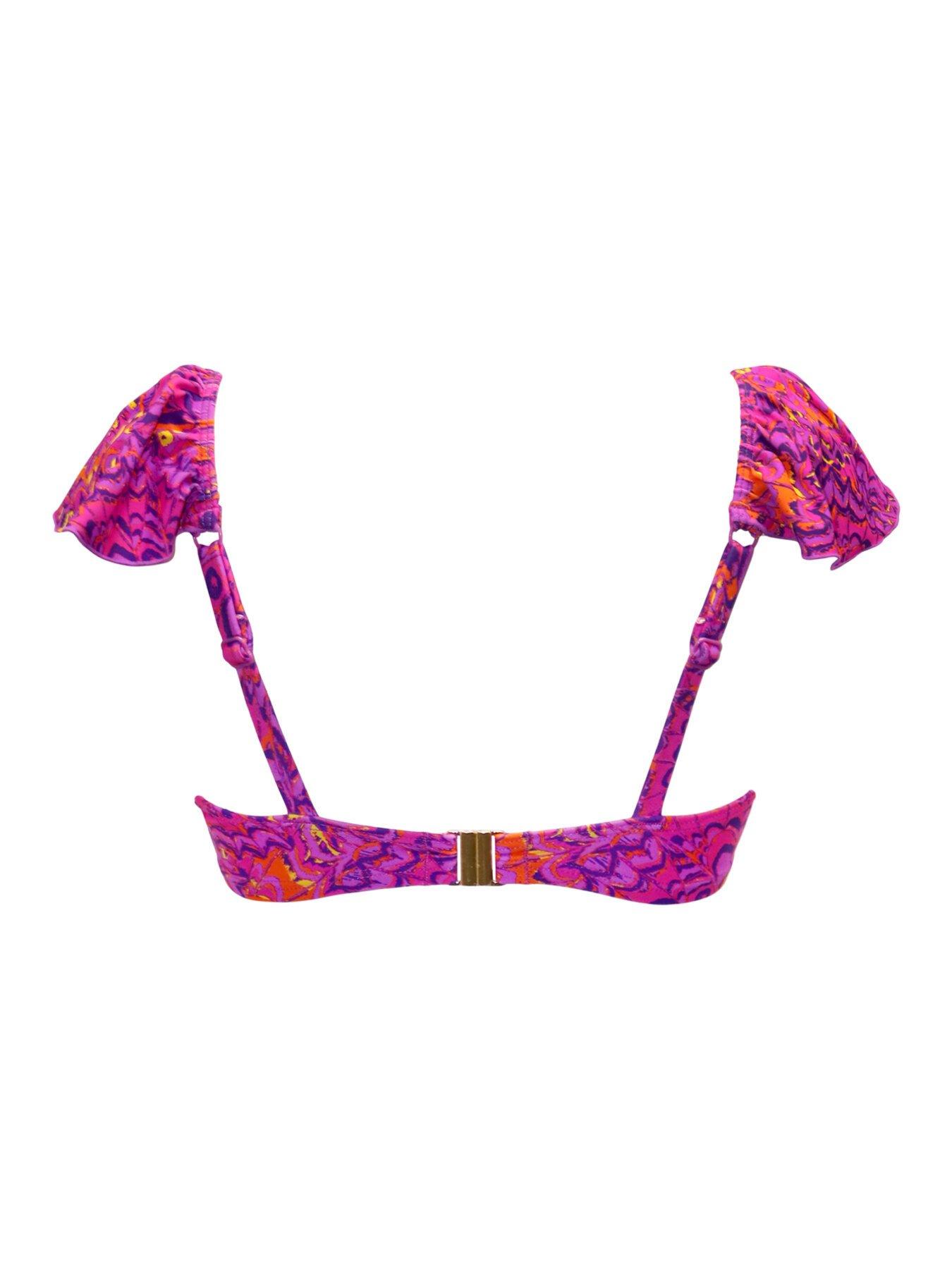 Image 4 of 4 of Pour Moi Bermuda Underwired Non-Padded Frill Top - Multi